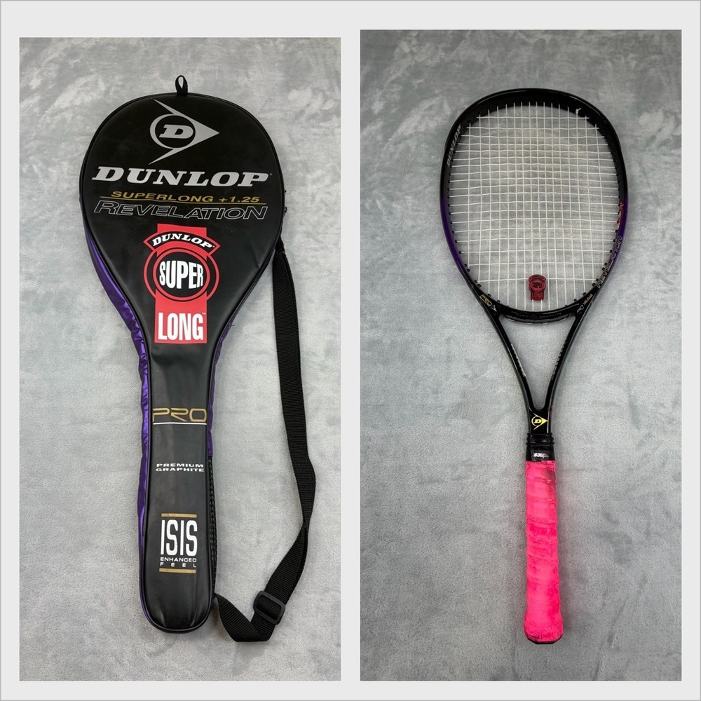 Dunlop Unisex Tennis Racquet Mid Plus Black Revelation Superlong +1.25 Pro ISIS